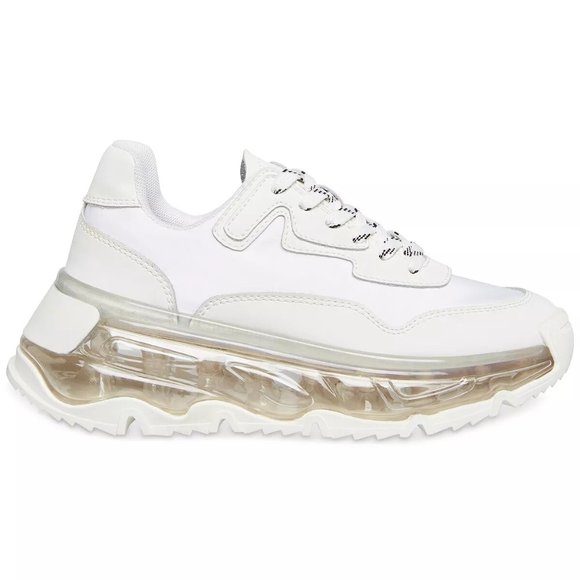 Steve Madden Blatant White Chunky Air Sneakers Shoes Flats Multi Size New - Picture 2 of 7